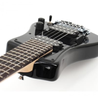 Hofner HOF-HCT-SH-DLX- BK-O Deluxe Shorty Electric Travel Guitar - Black - with Gig Bag image 8