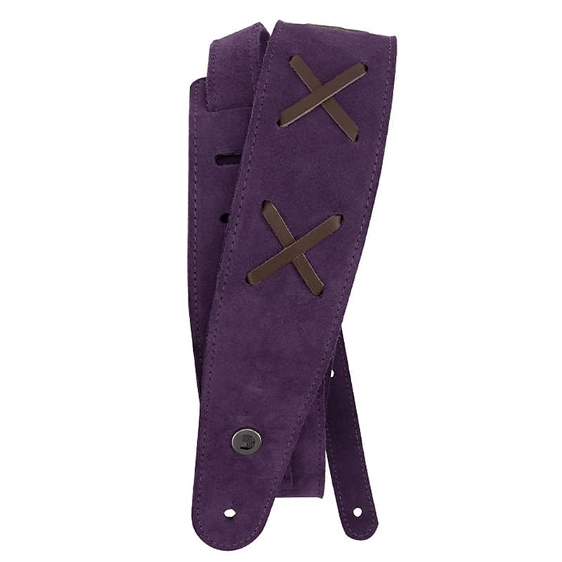 D'Addario, 2.5" Leather Suede Guitar Strap, Purple Reverb