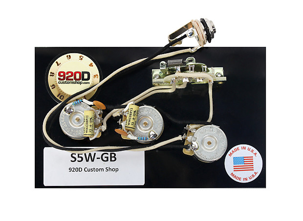 920D Custom Shop S5W-GB 5-way Grease Bucket Tone Circuit Strat Wiring Harness image 1
