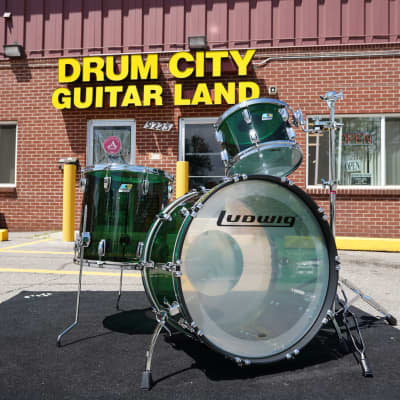 Ludwig USA Green Vistalite 50th Anniversary Pro Beat Outfit 3pc Shell Pack (Limited Edition - 2022) 13''/16''/24'' image 2