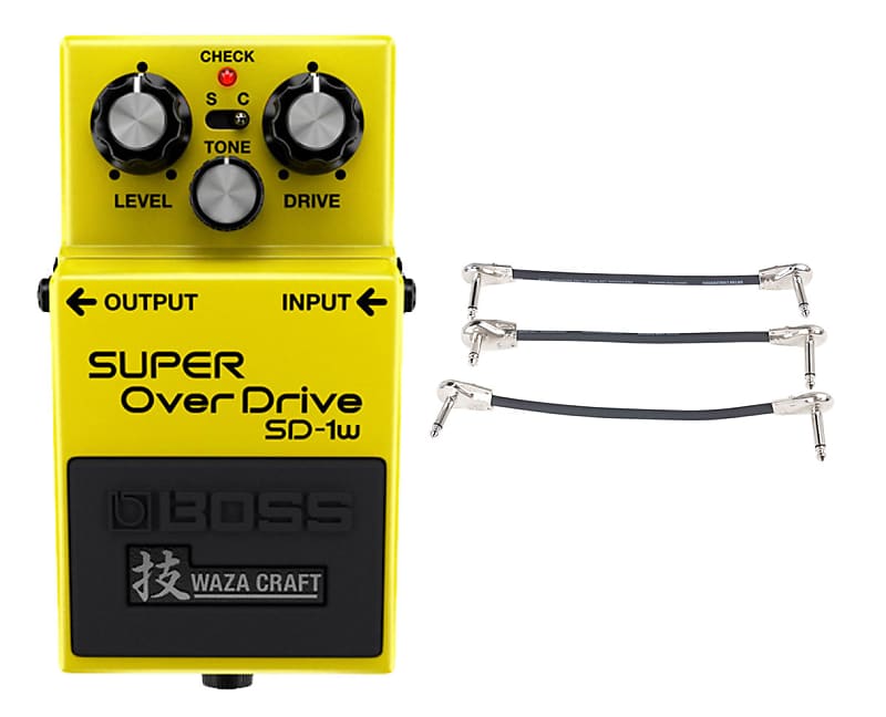 Boss SD-1W Super Overdrive WAZA CRAFT + Gator Patch Cable 3 Pack