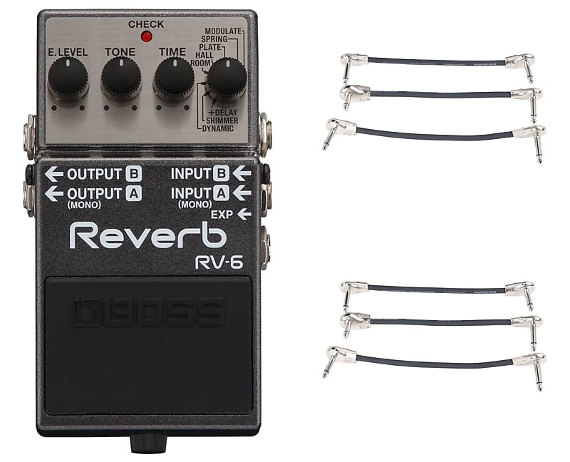 Boss RV-6 Digital Reverb & Delay Pedal + 2x Gator Patch Cable | Reverb