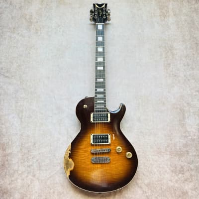 Dean USA Leslie West Signature Tattered N Torn Relic 2021 - Trans Brazilia Burst image 2