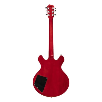 STAGG Electric Guitar Silveray Series 533 Model With Chambered Maple Body Red semi-hollow image 3