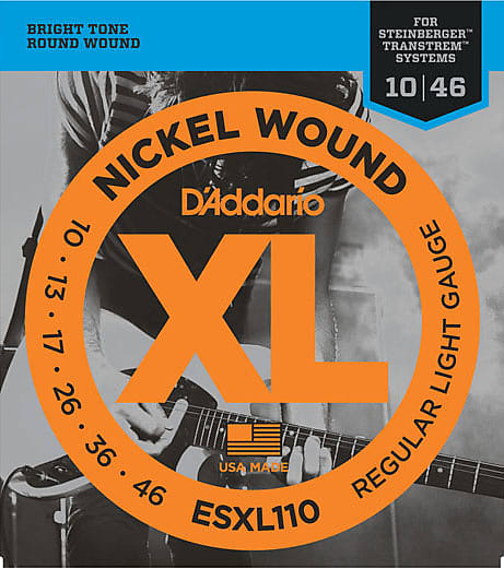 D'Addario ESXL110 Nickel Wound, Regular Light, Double BallEnd Guitar String, 10-46 image 1