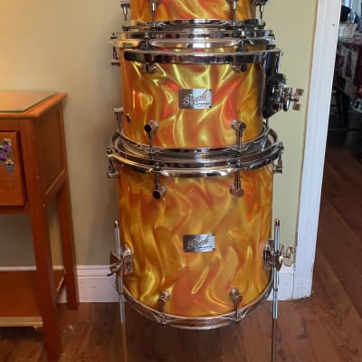 Canopus Drum Set Marmalade Swirl 20 10 12 14 and snare BIRCH Made