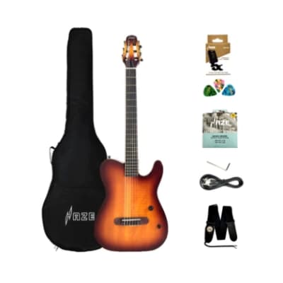 Haze MRC601EQCS Nylon Cherry Sunburst HTL Electric Guitar for sale