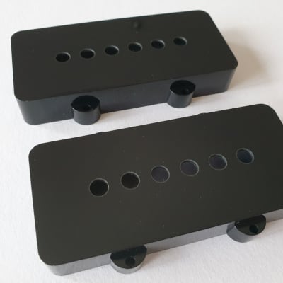 Jazzmaster guitar 62 and 65 RI pickup covers black set fits Fender image 1