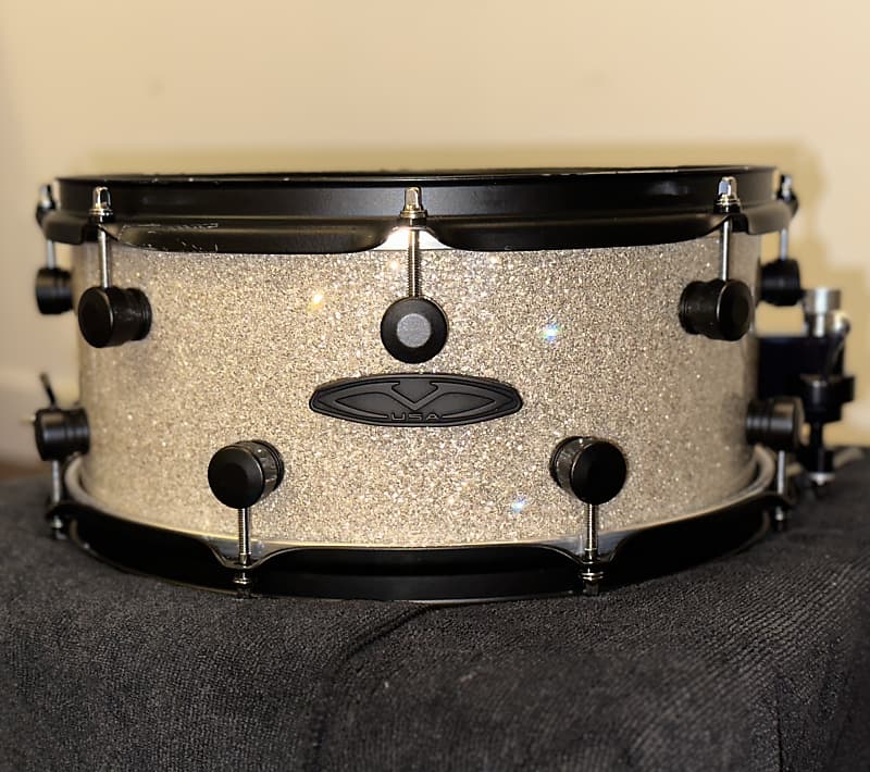 Merrick Custom Drums USA 6.5x13 Classic Maple Snare Drum Glass Glitter Wrap  Matte Black Hardware Trick Throw Off