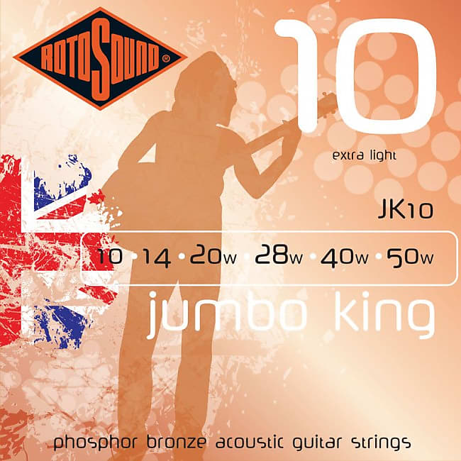 ROTOSOUND JK10 Jumbo King Extra Light 010-050 Phosphor Bronze. Saiten für Akustik-Gitarre image 1