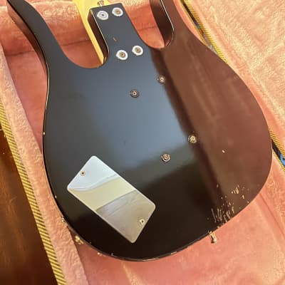Dynelectron Longhorn Bass 1960s Black Meazzi Italy Danelectro Bass Guitar Copy / Better + Case image 4