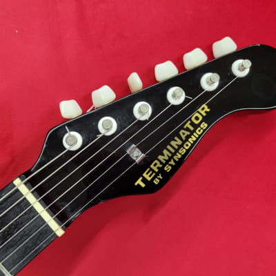 Synsonics Terminator 3/4 size Electric Guitar with built-in Speaker 1980s - Black image 7
