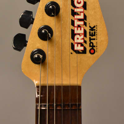 1990s Optek Fretlight FG-200 Project Guitar Black image 5