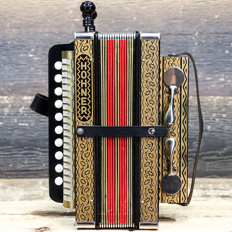 Hohner HA-112 Model 2-Bass Spoon 10-Treble Button 2-Stop "C" Diatonic Accordion image 1