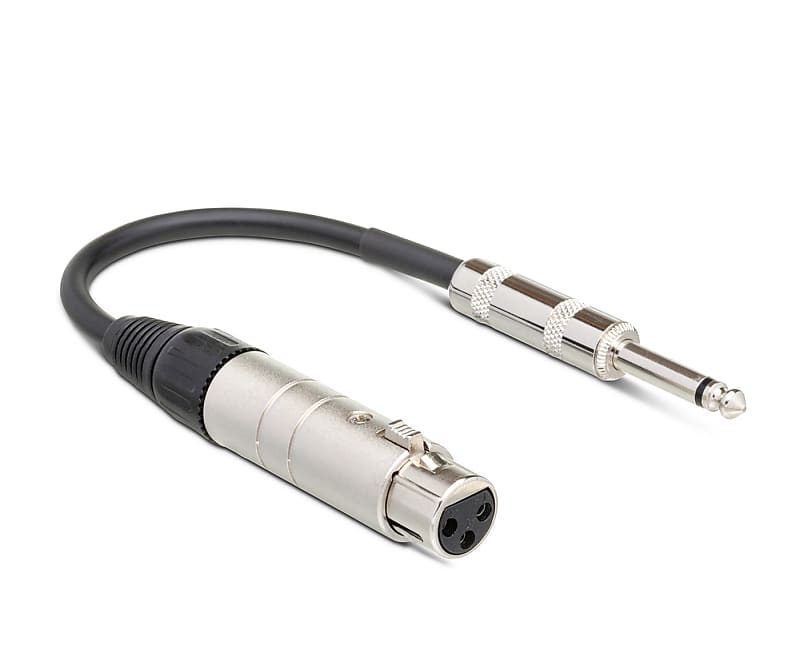 Hosa MIT-176 XLR3F to 1/4 TS Male Impedance Transformer Patch Cable 6 Inch image 1