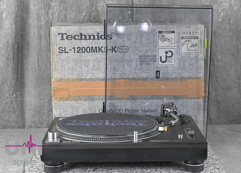 Technics SL-1200MK5 Black direct drive DJ turntable in Very Good condition.  			