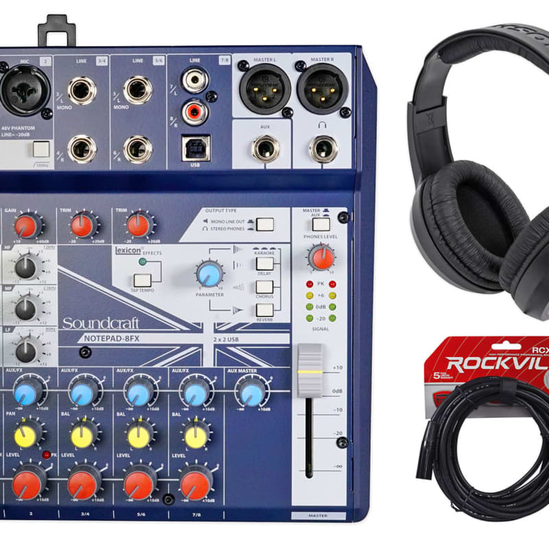 Soundcraft Notepad-8FX 8-Channel USB Mixer Podcasting Interface +