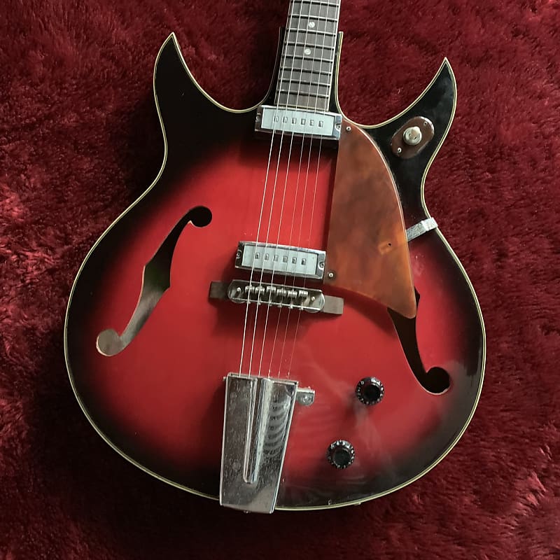 C 1960s Guyatone Raven Hollowbody Guitar Mij Vintage “dark Reverb