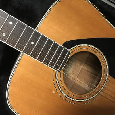 Yamaha FG-340ii vintage Acoustic dreadnought Guitar made in Taiwan 1980s in good-very good condition with hard case and key included. image 7
