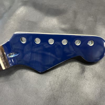 Unbranded Stratocaster Strat Replacement neck Blue Painted headstock satin 12"radius #1 image 12