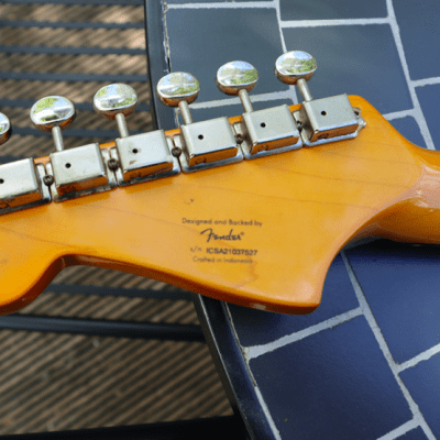 Squier Jazzmaster with beautiful relic and Thurston Moore vibe custom 1 off decals image 4