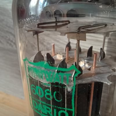 Super rare 1963  NOS MULLARD 6080 BLACK PLATE  triple mica Mitcham  PERFECT  balance super strong  Miniwatt label AJ1 model CV2984 6AS7 5998 image 15
