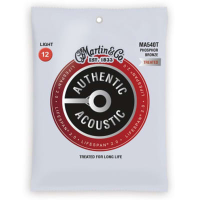 Martin Strings Phosphor Bronze Treated Acoustic Guitar Strings 12-54 MA540T for sale