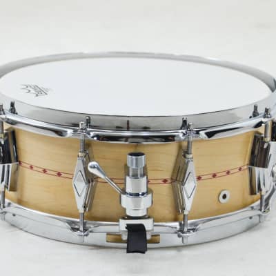 Craviotto Builders Choice Private Reserve 5.5x14 Maple w/ Red Inlay Snare Drum image 2