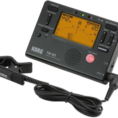 Korg TM60C Combo Tuner Metronome With Contact Microphone, Black image 1