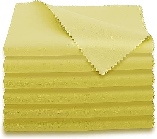 Trumpet Cleaning Cloths Microfiber 12"x12" (6-Pack, Yellow) Plush Polishing Cloths for Musical Instruments Cleaning Cloths for Guitar Violin Piano Clarinet Sax Universal image 1