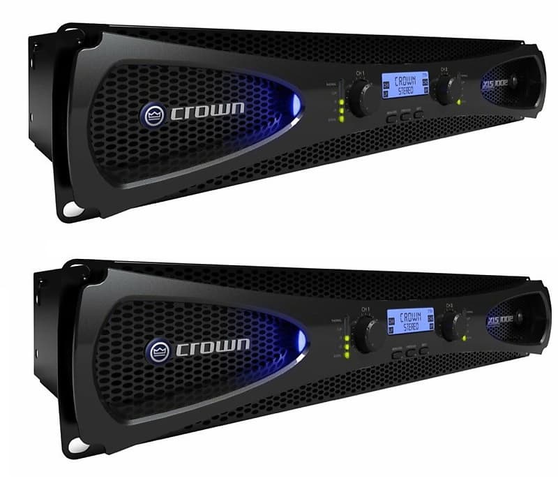 2x Crown XLS1002 Two-channel Class D Power Amplifier 350W at 4-Ohms, 2400W at 4-Ohms bridged  			