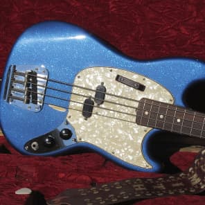 1971 Fender Mustang Bass Super Rare Blue Metal Flake Original Sparkle w MOTS Guard All Original! image 1