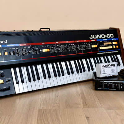 1980s Roland Juno-60 Vintage Analog Synthesizer Keyboard w/ MD-8 MIDI Interface, Juno-66 Upgrade Kit image 1