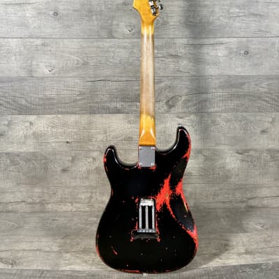 Custom Build Stratocaster 1960-1973 USED Black Over Candy Apple Red image 10