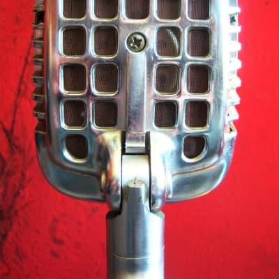 Vintage 1940's Shure 737A crystal super cardioid microphone Satin Chrome w short cable # 2 image 10