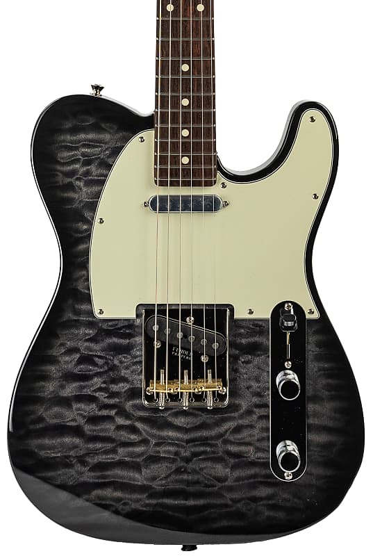 Fender MIJ Hybrid FSR 60s Telecaster Quilt Top Trans Black