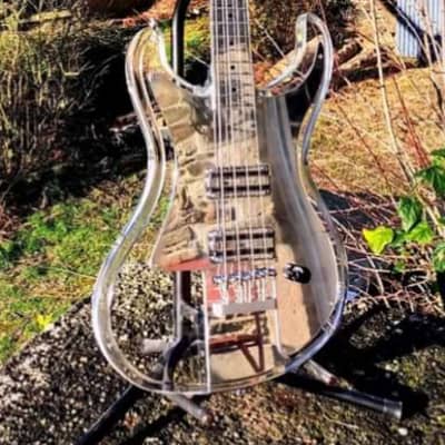 TTTides  Custom Bass  2022 - Acrylic / Aluminium with Lace Pickups Aluma Bass Bar for sale