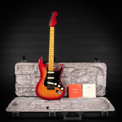 2021 Fender American Ultra Luxe Stratocaster - Plasma Red Burst | USA Noiseless Pickups Locking Tuner Stainless Steel Frets | CoA OHSC for sale