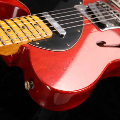 Fender Custom Shop Michigan Mahogany 1968 Telecaster Thinline Journeyman Relic Faded Aged Crimson Transparent 2023 image 7