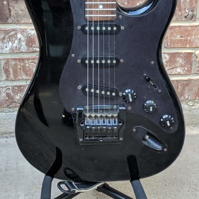JB Player Super Stratocaster 1980's Black w/Hardshell Case image 1