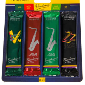 Vandoren SRMIXT25 Tenor Saxophone Mix Card Jazz Reed Variety Pack - Strength 2.5
