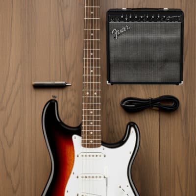 Fender Affinity Series Stratocaster Electric Guitar with White Pickguard and Maple 'C' Shaped Neck (Indian Laurel Fingerboard, 3-Color Sunburst) image 7