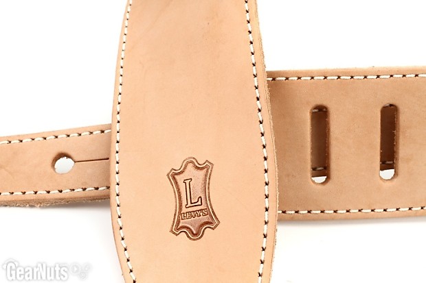 Levy's Leathers MV17-NAT - 2 1/2 Wide Natural Veg-tan Leather Guitar Strap.