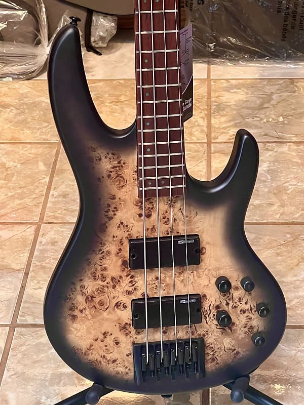 ESP LTD D-4 Electric Bass Guitar (Black Natural Burst Satin) image 1