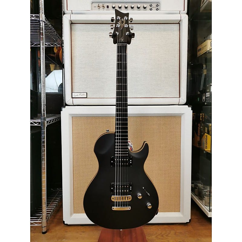 Guitare électrique G.V. Rock black matte pw, chrome - Vigier image 1
