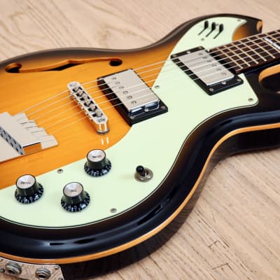 Italia Mondial Deluxe Sunburst Electric Guitar Semi Hollow w