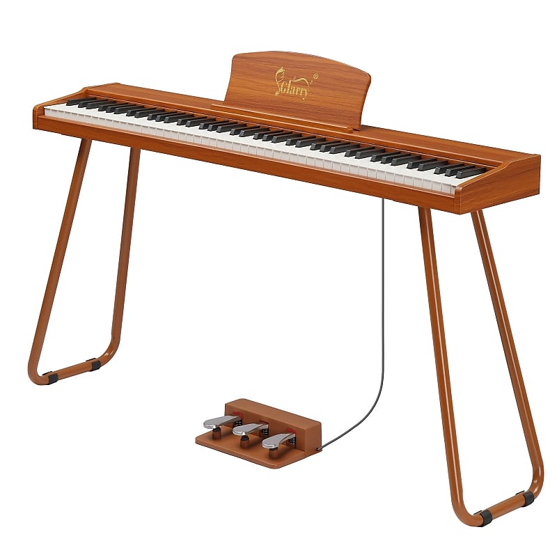 Glarry GPP-110 88 Key Full Size Semi-Weighted Standard Electric Digital Piano with Piano Bench Natural image 1