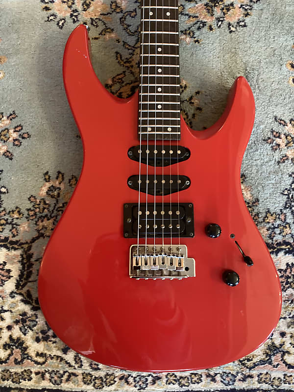 Vintage 1989 Yamaha RGX-112 HSS Electric Guitar Red Black Made in