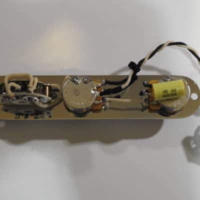 Telecaster Loaded Pre Wired 4 Way Chrome Control Plate With Kluson Chrome Control Plate, Gotoh Chrome Barrel Knobs, Oak Grigsby 4 Way Switch, Mojotone Dijon .047uF Tone Cap, CTS Pot, Switchcraft Jack, and Gavitt Cloth Wire! image 7