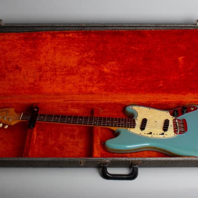 Fender  Duo-Sonic II Solid Body Electric Guitar (1966), ser. #145972, original grey hard shell case. image 10